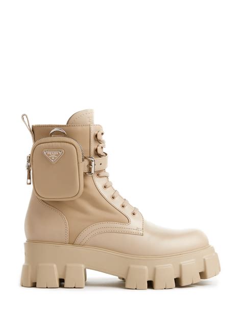 prada beige combat boots|prada genuine leather boots.